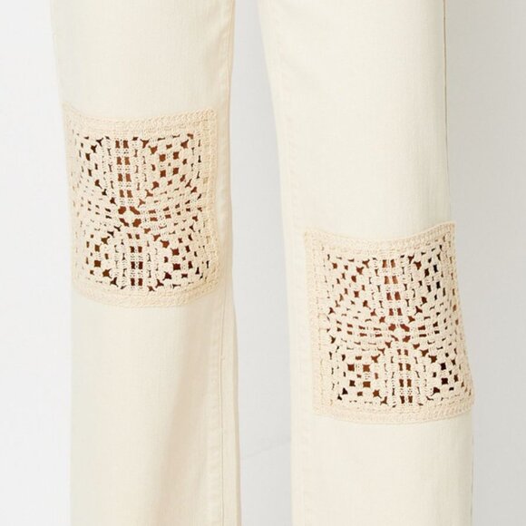 Judy Blue High Waist Crochet Patches Wide Leg - Picture 2 of 4